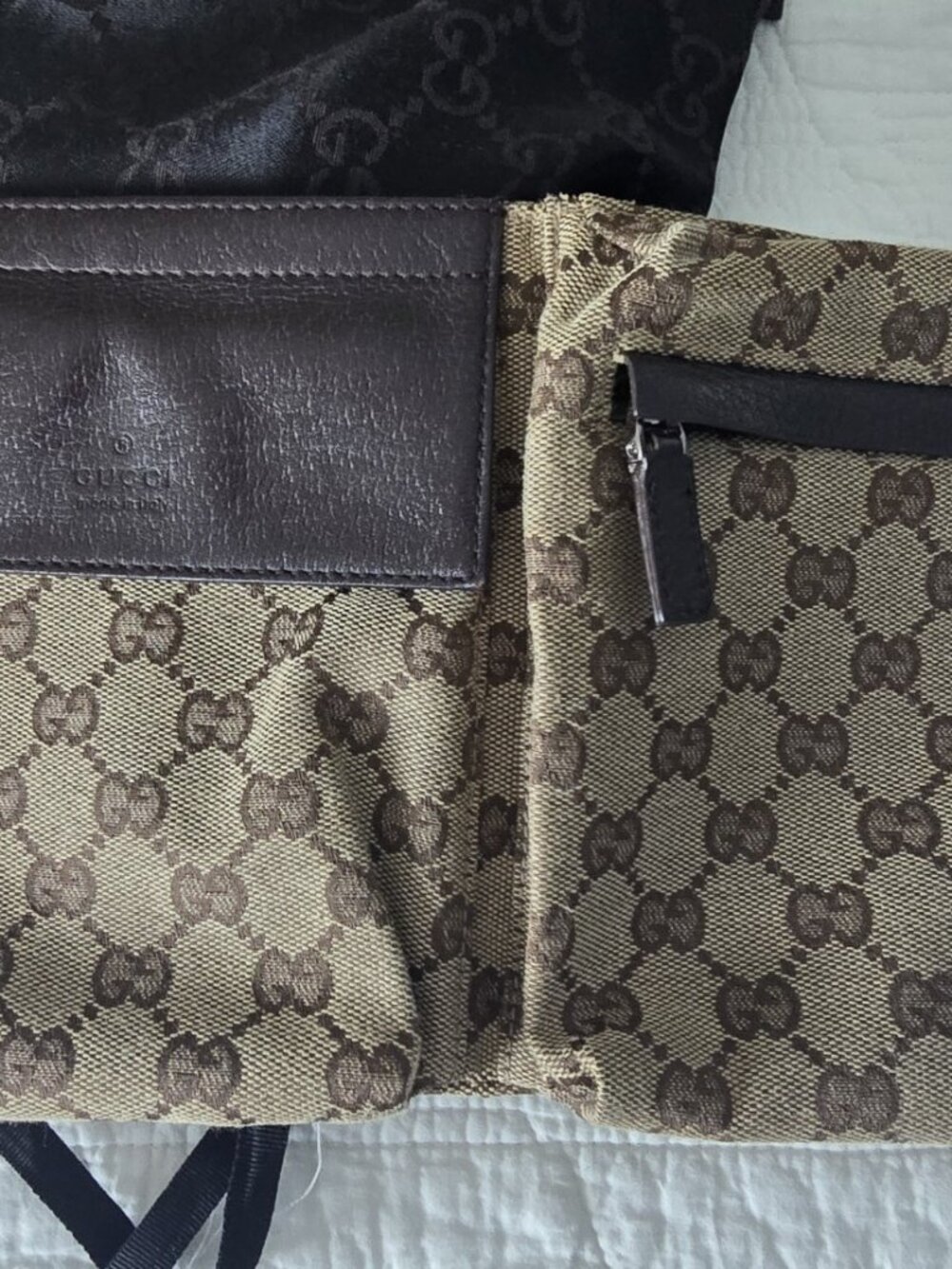 Authentic Gucci GG Canvas Double Pocket Waist Belt Bag – Discontinued
